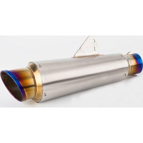 New product exhaust pipe modified motorcycle with honeycomb muffler half blue exhaust pipe suitable for R25 GSXR750 CBR300 RC390