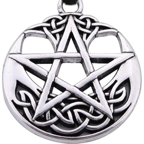 Skyrim 5Pcs Wiccan Pentagram Vintage Pentagram Pendant Amulet Charms For Mens Fashion Jewelry Accessories Making