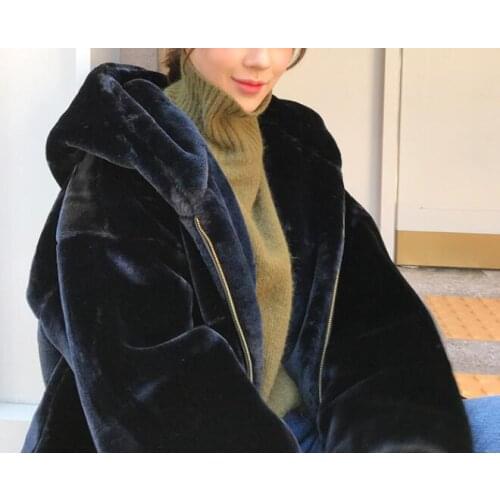 Casual Style Hooded Warm Outwear Winter Women Faux Fur Thick Teddy Bear Coat Fashion Female Overcoat