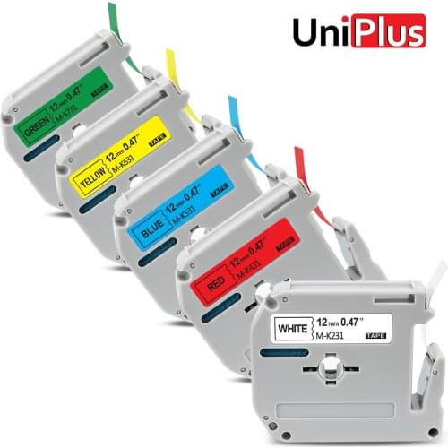 UniPlus 9mm Label Maker for Brother p-touch MK221 M-K221 MK221 231 Tapes Black on White Label Printer Sticker Ribbon PT-60 PT-90