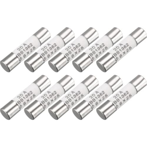 Uxcell 10 Pcs 5 X 25Mm 250V Fusible Core Cylinder Cap Ceramic Tube Fuse . | 10a | 15a | 1a | 20a | 2a | 3a | 4a | 5a | 6a | 7a