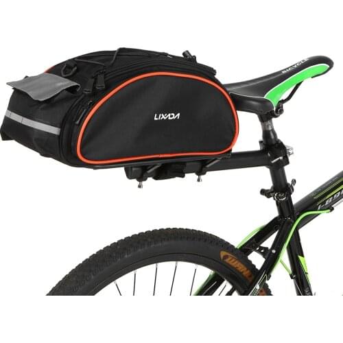 Lixada Bicycle Bag 13L Bike Rear Rack Bag Outdoor Cycling Bike Rear Trunk Pannier Backseat Handbag Shoulder Bag
