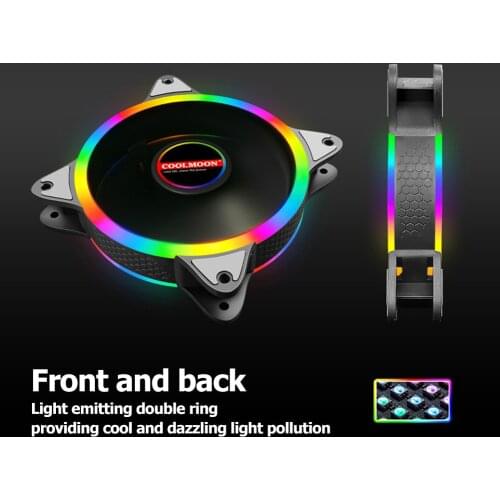 Video Graphics Card Water Cooler Radiator 12cm Large 4 Pin Cooling Fan Rainbow Lighting Radiator for PC Chassis