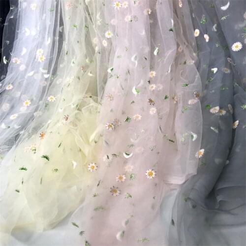 Embroidered Lace Fabric Mesh Embroidery Yarn Fabric Clothing Wedding Skirt Childrens Clothing African Print Fabric Sewing