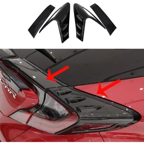 Mirror Polish/Carbon Fiber Tail Brake Light/ Lamp Decoration Trim Car-covers for TOYOTA C-HR CHR 2017 2018 Car-Styling