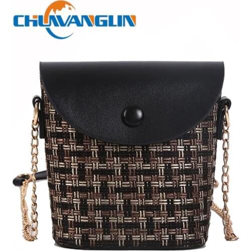 Chuwanglin Korean Version Wild Shoulder bag Women Messenger Fashion Bucket Bag Student Multi-function Mobile Phone Bag 7060911
