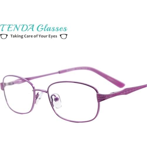 Metal Half Rim Oval Spectacles Fashion Glasses Women Eyewear For Prescription Degree Lens