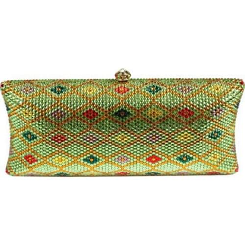 Hollow Out Women green Crystal diamond Evening Purse Wedding Party Prom Diamond Minaudiere Handbag Clutch Bag crossbody bag lady