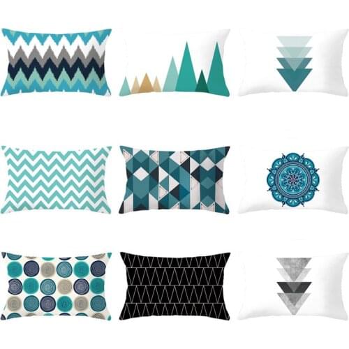 1PC 30x50cm Sofa Pillow Case Cushion Cover Rectangle Pillowcase Zippered Lumbar Pillow Protector