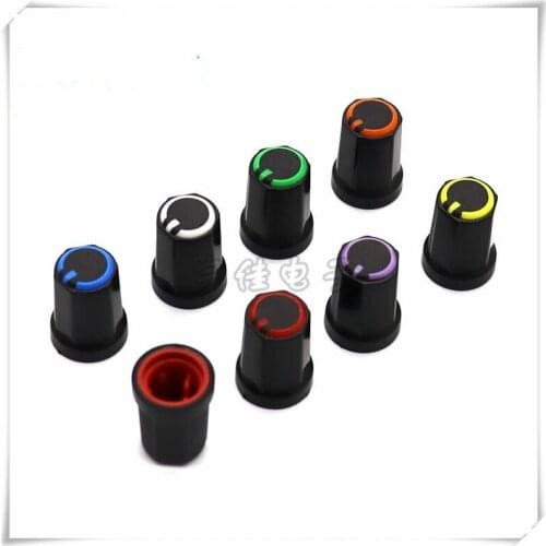 10 Pieces Mixer Adjustment Knob Diameter 12mm Height 16.5mm Plastic Knob Cap 270 degrees D-Shaped Inner Hole 6mm