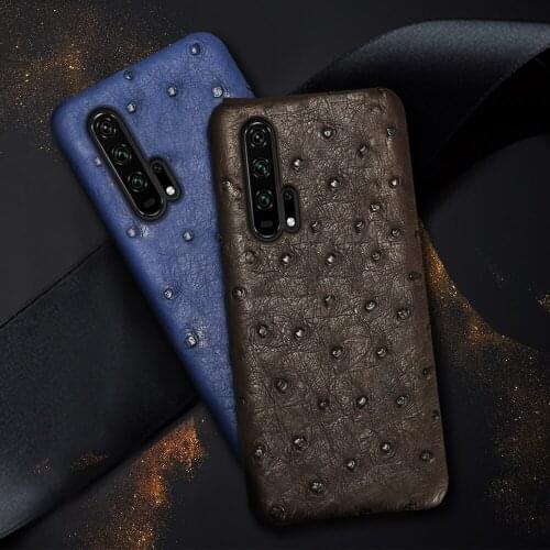 100% Genuine Ostrich Leather Cover Case For Honor 20 Pro 10i 20i 30S 30 Pro 10 9 Lite For 10X 9X 8X Note 10 V30 Pro V20 V10 V9