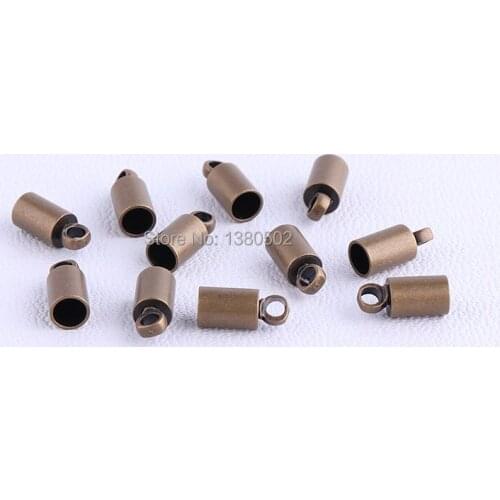 100pcs/lot 9*3mm bronze color metal stopper for rope necklace Cord End Caps decoration acceessories