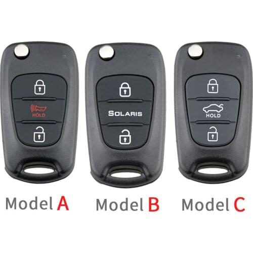 3 Button Car Key Case Replacement Car Remote Key Shell + Uncut Blade Fit for Hyundai-Avante-I30 IX35 Kia K2 K5 Sorento-Sportage