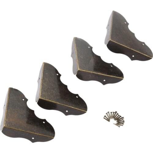 4pcs Corner Decorative Protectors 53*53*16mm Furniture Fittings Antique Corner Bracket Jewelry Wooden Box Feet Leg