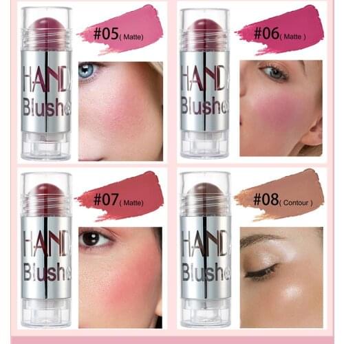 8 Colors Makeup Cream Blush Stick Face Makeup Shimmer Contour Cream Cheek Blusher Cosmetics Brighten Pink Blush Make Up