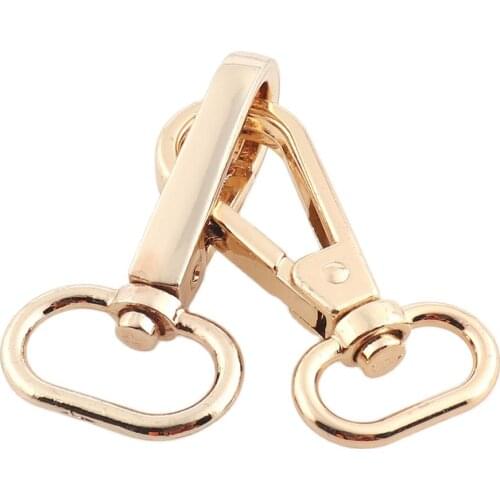 8PCS Light gold snap hook Metal Swivel buckle Alloy Ring Carabiner for Luggage Bags Bag Hanger Clasp DIY Sewing Tool Accessories