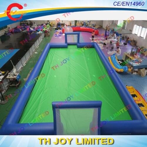 Free air shipping to door,10*5m giant Inflatable soap soccer field arena,inflatable water football pitch court