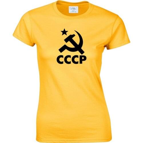 CCCP Women T-Shirts Summer Tee Shirt Women Solid Color Casual Black White Short Sleeve O-Neck Ladies Tees Tops Female T Shirt