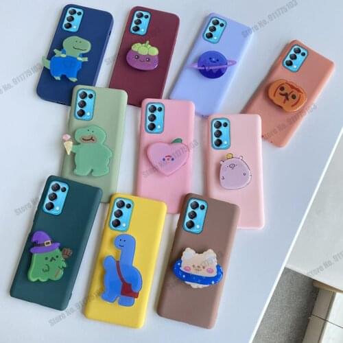 Holder Stand Case For OPPO Find X3 Lite X2 NEO X50 Pro Cute 3D Cartoon Cover For Realme 8 pro 7pro Silicone Soft Back Shell Capa