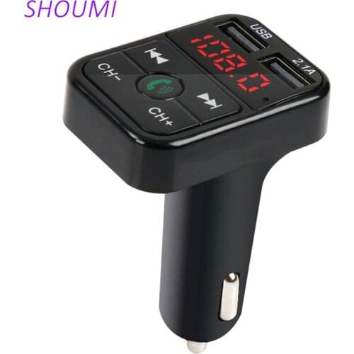 Car Bluetooth 5.0 FM Transmitter Wireless Handsfree Audio Receiver Auto MP3 Player 2.1A Dual USB Fast Charger Car Accessories