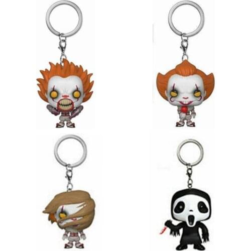 Keychain Toys Pennywise Scream PVC Action Figure Collectible Model toys for chlidren