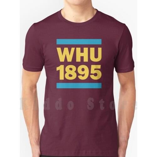 Whu 1895 T Shirt Print For Men Cotton New Cool Tee Football Club Emblem Logo Premier Crest City Cardiff English England East