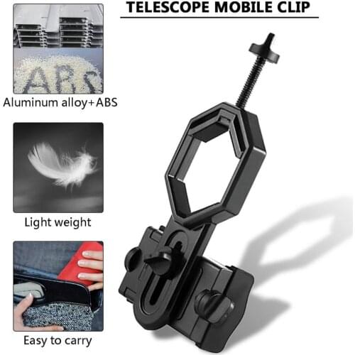 Hot Portable CM-4 Microscope Adapter Clip Binocular Monocular Spotting Scopes Universal Mobile Phone Camera Adapter Holder Black