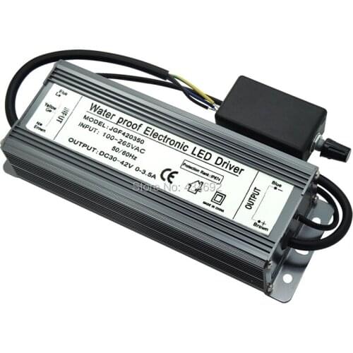 150W Dimmable Electronic LED Driver IP67 Waterproof Power Supply DC30V-42V 0-3.5A for 150W Cree LED Lighting Transformers