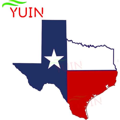 Personality Texas Flag Map Car Sticker Funny Applique Fashion PVC Decorative Accessories Waterproof Sunscreen Decal 13*13cm