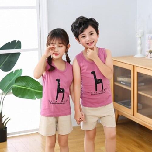 Baby Clothing Set for Boys Girls Cute Summer Casual Clothes Set Giraffe Pajamas Kids Clothes Sleepwear Cartoon Pyjamas Homewear