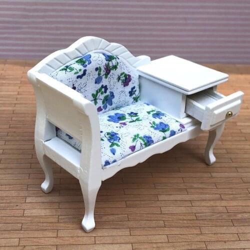 1/12 dollhouse furniture Sofa with a drawer Dollhouse Sofa Living Room dollhouse accessories Toy For Children Pretend Play Gift