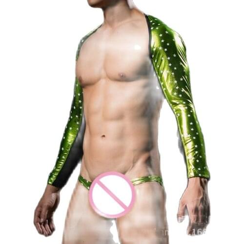 Mens Fashion Hot Stamping Star Shawl Tank Top Printing Star Bar Club Performance Shawl Gilt Printed Sexy Pajamas Role-Play Vest