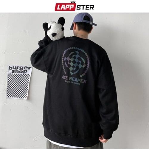LAPPSTER Men Korean Harajuku Hoodies 2020 Autumn Mens Oversized Sweatshirts Male Graphic Japanese Streetwear Hoodie Plus Size
