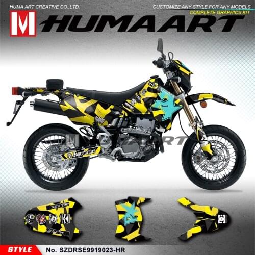 HUMAART Waterproof Stickers Custom Graphics Kit for DRZ400SM DRZ400E DRZ 400 SM Enduro DRZ400 SM E 1999 up to 2019 KLX 400R