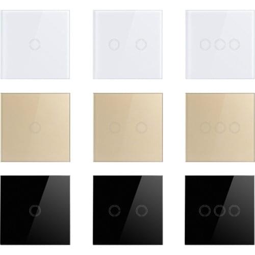 EU/UK Standard Bonda Wall Switch, Light Touch Switch 2 Gang 1 Way AC110V-240V Wall Touch Switch