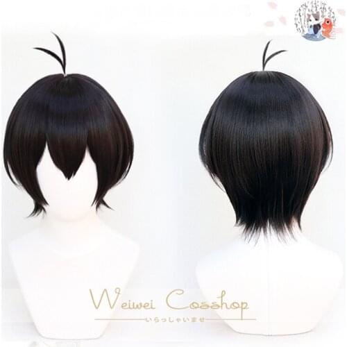 Sk8 the Infinity Miya Cosplay 33cm Wig Short Black Wig Cosplay Anime Cosplay Wigs Heat Resistant Synthetic Wigs Halloween