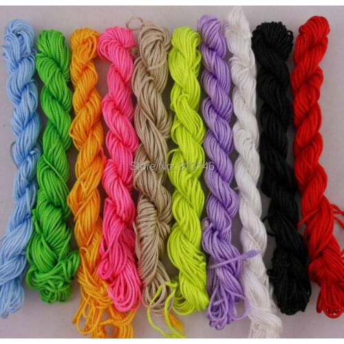 10pcs/lot Mixed Color 1.5mm Macrame Shamballa Bracelet DIY Braided Handmade Jewelry Making Nylon Cord Chinese Knot String Thread