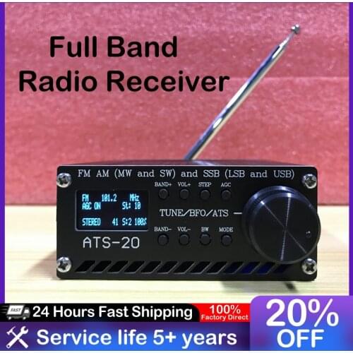 New Assembled SI4732/SI4735 All Band Radio Receiver FM AM (MW & SW) SSB (LSB & USB) with lithium battery +Antenna +Speaker +Case
