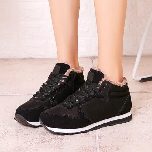 Autumn Winter Flat Sports Boots Women Warm and Comfortable Thick Sports Shoes Sneakers for Indoor Outdoor Wearing tenis feminino