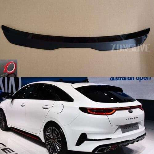 Use For KIA ProCeed 2019 2020 Year Roof Spoiler Carbon Fiber Look Accessories Body Kit Factory Style