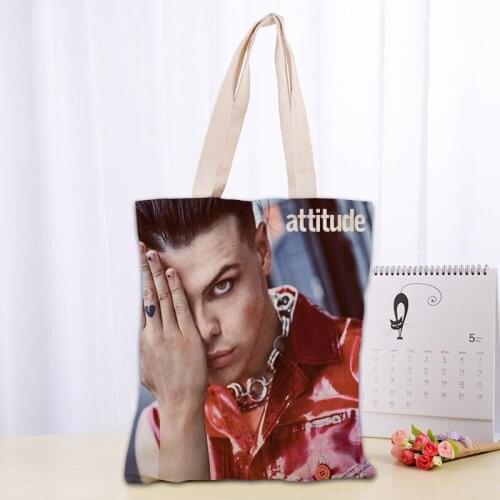Custom Handbags Yungblud Canvas Tote Bag Cotton Cloth Shoulder Shopper Bags for Women Eco Foldable Reusable Shopping Bags 03-18