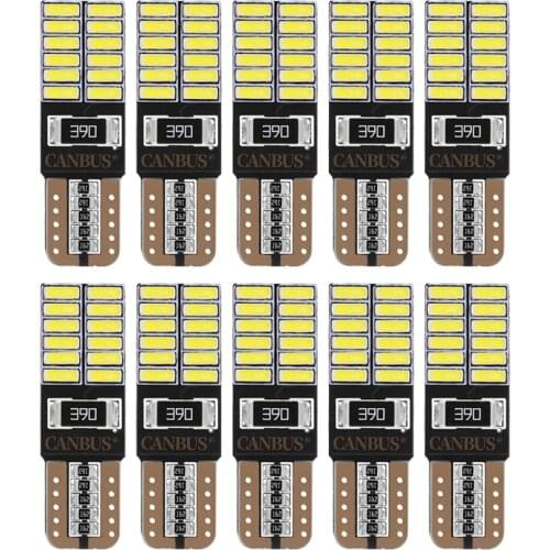 10 PCS/Lot T10 LED Bulb W5W LEDs Canbus No Error 12V 7000K White Car Signal Light Interior Dome Bulb Wedge Side Clearance Lamp