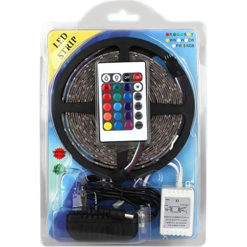 5m led strip light SMD3528 RGB waterproof Led Strip Light with ledstrip accessories DC12V power supply