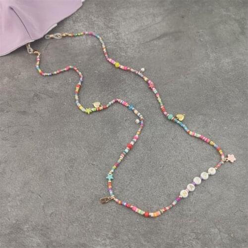 Bohemia Letter Reading Glasses Chain Retro Beads Eyeglass Sunglasses Spectacle Cord Neck Strap String Mask Chain Eye wear