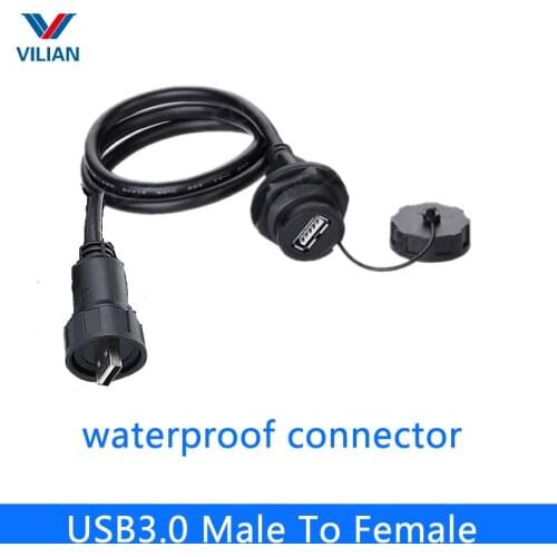 USB3.0 Male To Female IP67 waterproof connector 1 pcs