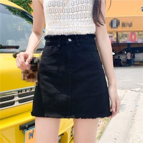B4757 Summer 2021 new women fashion show thin big size high waist A-word denim skirt female students skirt cheap wholesale