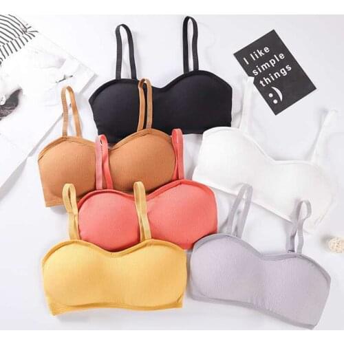 Strapless Tube Tops Women Crop Top Seamless Underwear Back Closure Sexy Lingerie Female Wrap Chest Padded Bandeau Top