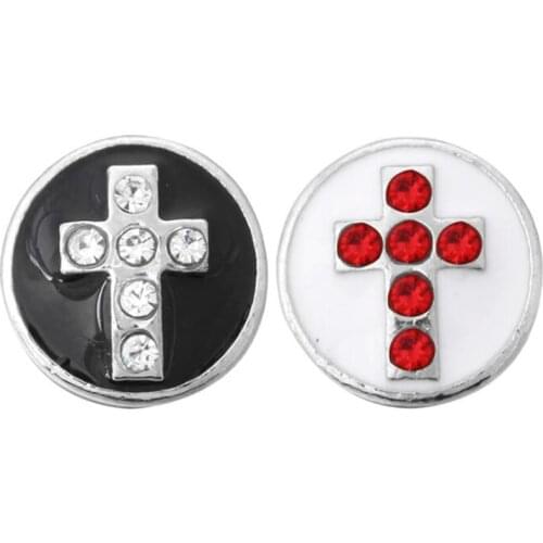 10pcs/lot The Bloomer Cross Snap Jewelry Metal 12MM Snap Buttons Fit DIY OEM Snap Bracelets For Women