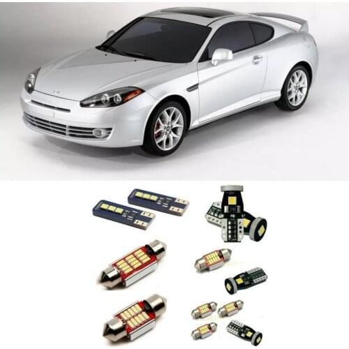 Interior led Car lights For Hyundai Tiburon 2008 bulbs for cars dome map door trunk glove box License Plate Light 14pc