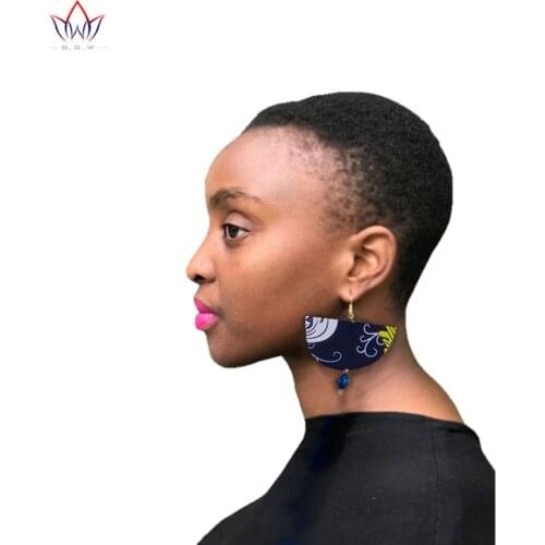 2021 African Cloth Fabric Earrings Handmade Earrings For Women African Print Ankara Big Oversized Earrings SP034